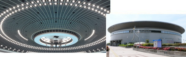 名古屋市殿　総合体育館例ボーホール天井等落下防止対策電気工事（電気設備?）　2020年竣工